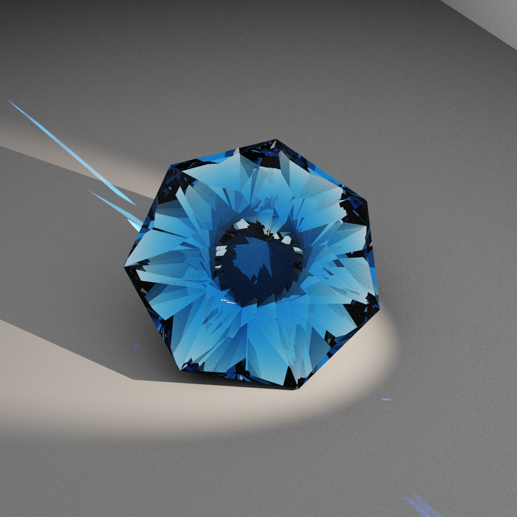 Glowing Grace 744 — Heptagon Diamond faceting diagram