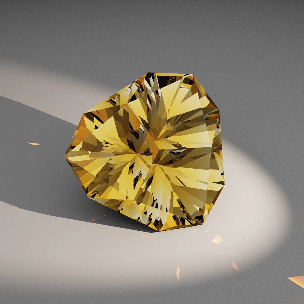 Garnet Enigma 567 — Mirrored Cut-Corner Trillion Spinel & Garnet faceting diagram