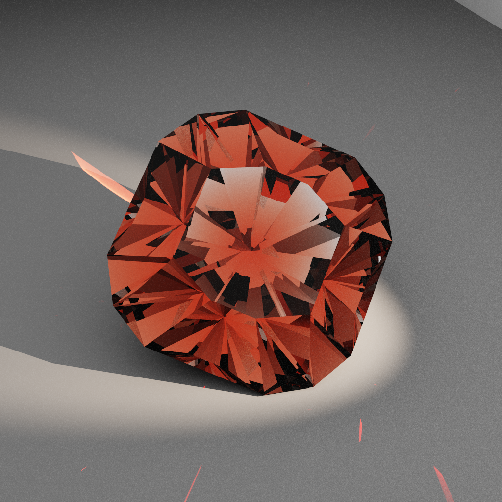 Indigo Luster 983 — Mirrored Cut-Corner Square Moissanite faceting diagram