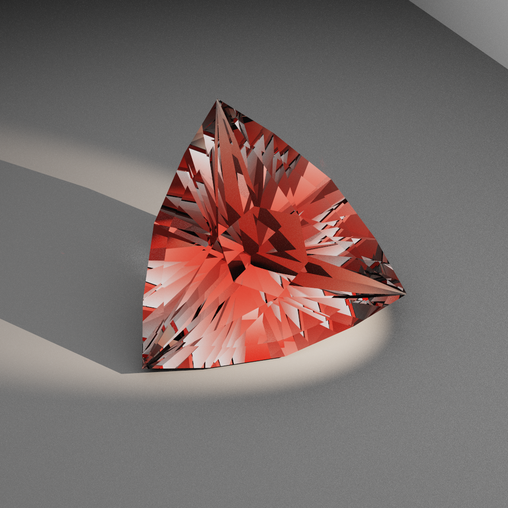 Emerald Sunbeam 133 — Cushion Trillion Quartz & Amethyst faceting diagram