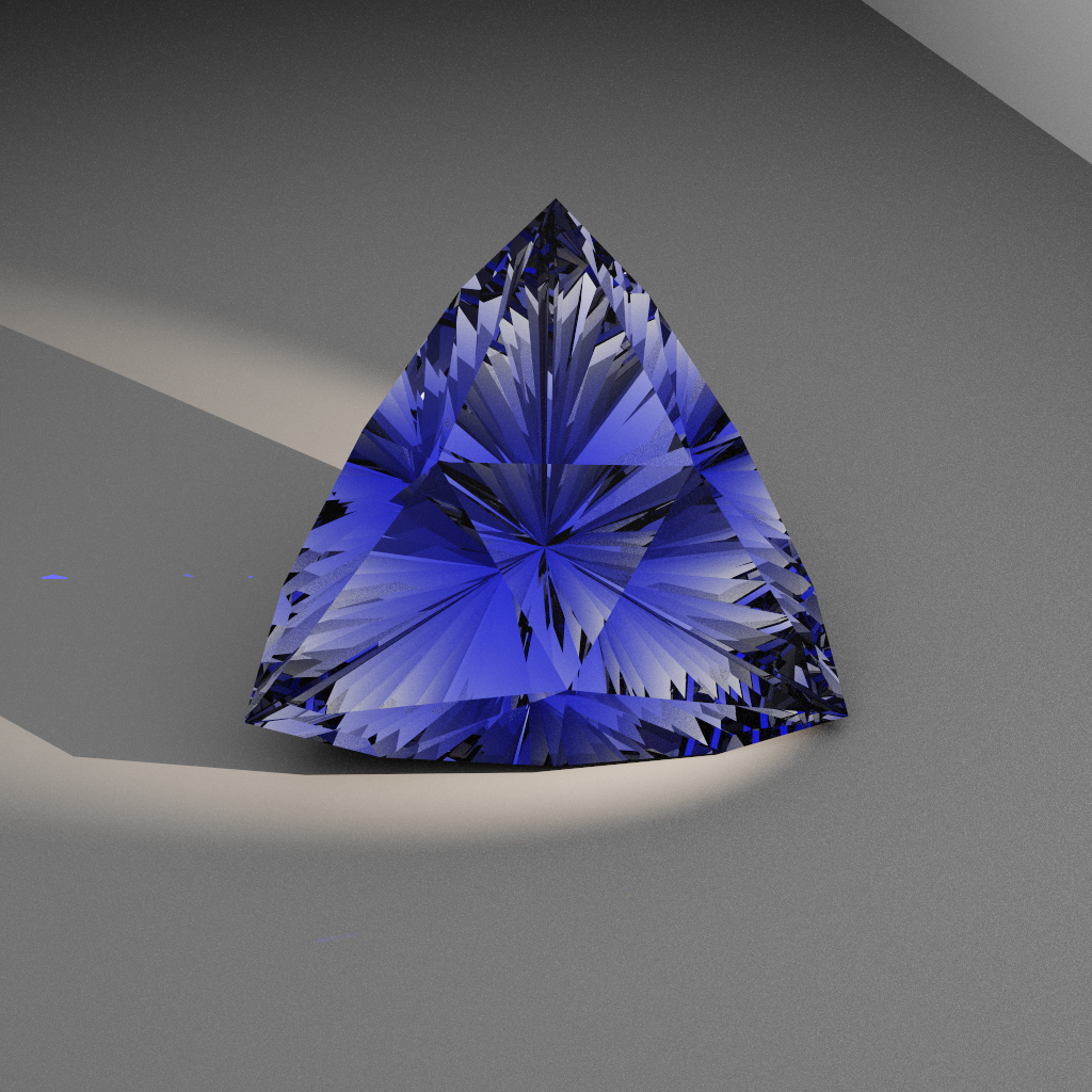 Molten Rhapsody 703 — Cushion Trillion Cubic Zirconia (CZ) faceting diagram