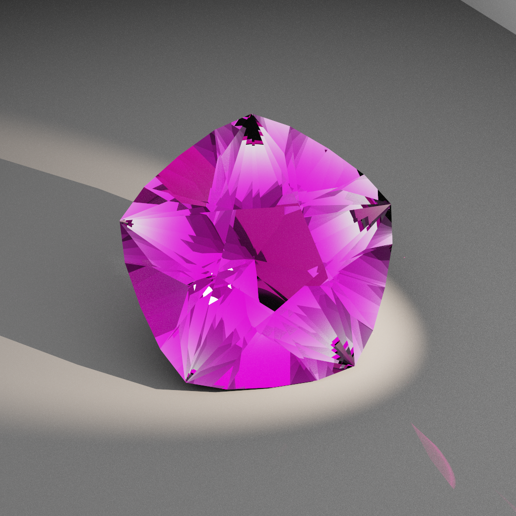 Prismatic Bloom 374 — Cushion Pentagon Beryl, Emerald & Aquamarine faceting diagram