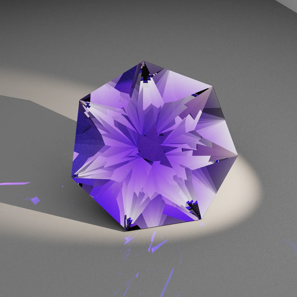 Celestial Solstice 257 — Heptagon Beryl, Emerald & Aquamarine faceting diagram