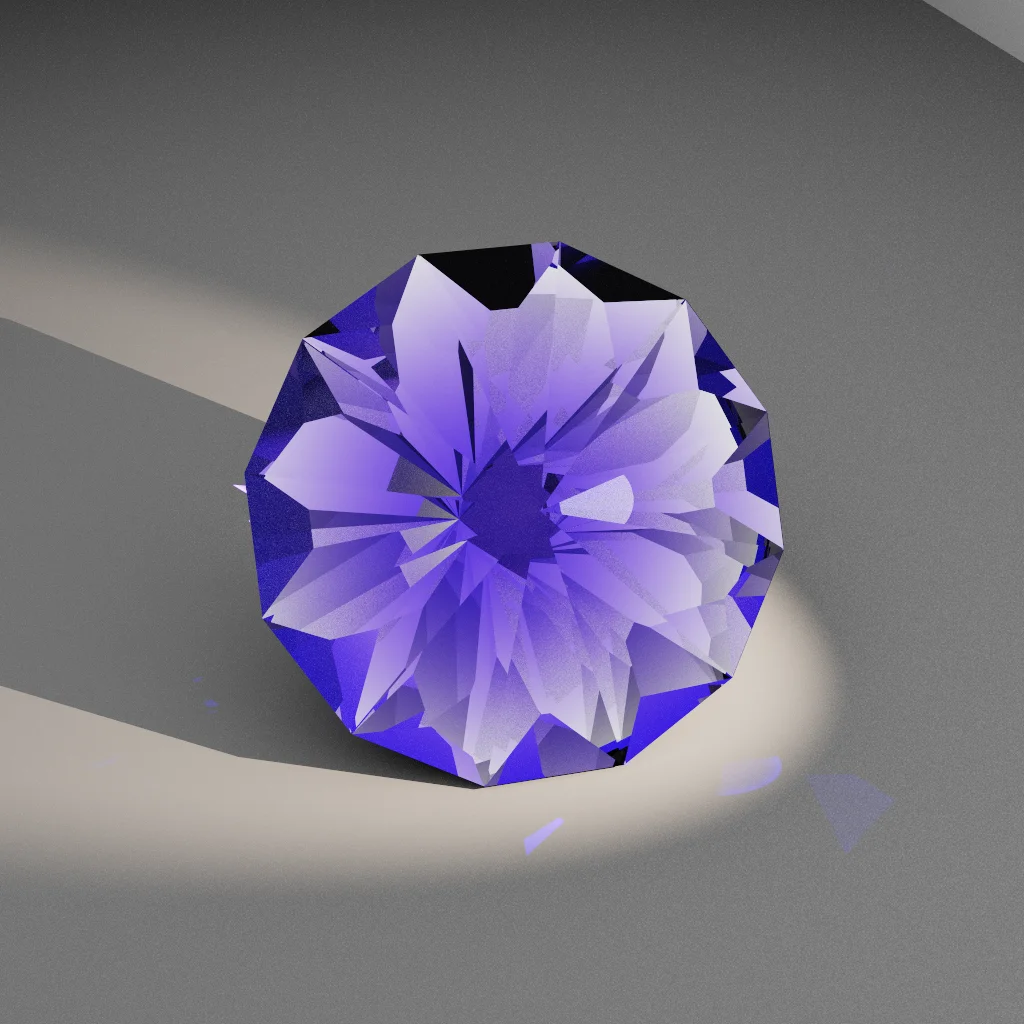 Effulgent Bloom 418 — Round Beryl, Emerald & Aquamarine faceting diagram
