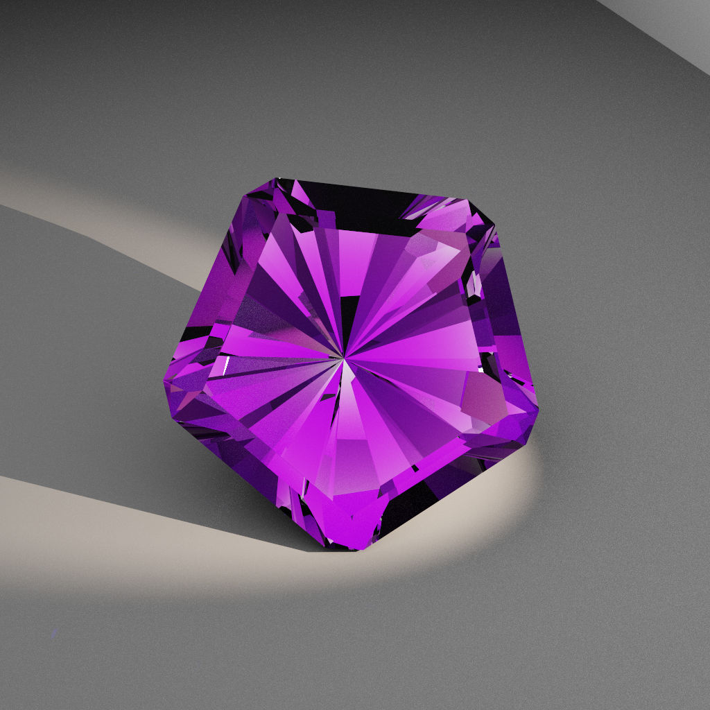 Shadow Bloom 136 — Truncated Pentagon Topaz & Tourmaline faceting diagram