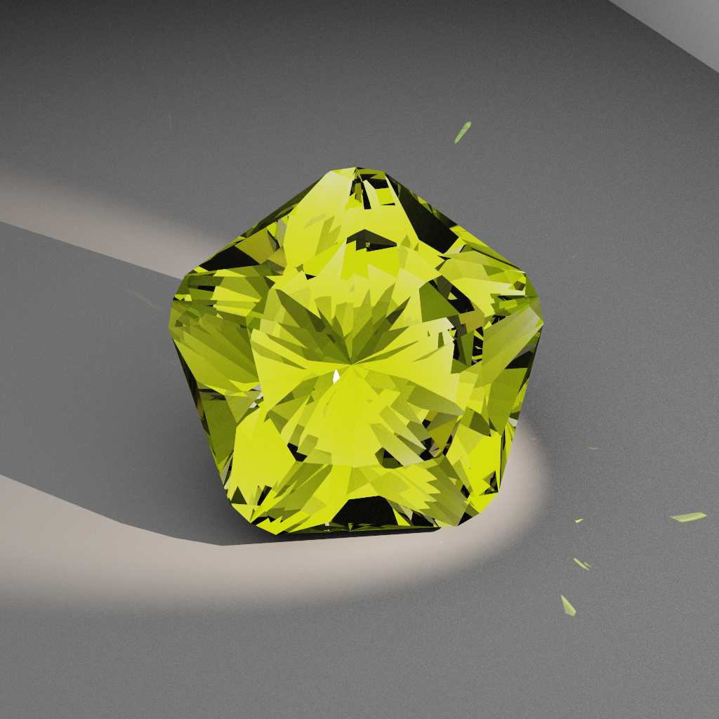 Frosted Crest 469 — Truncated Pentagon Sapphire & Ruby faceting diagram