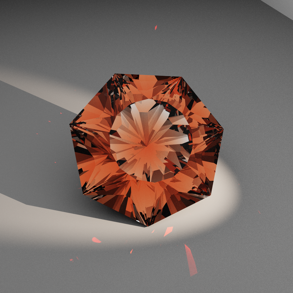 Sunlit Quasar 687 — Heptagon Diamond faceting diagram