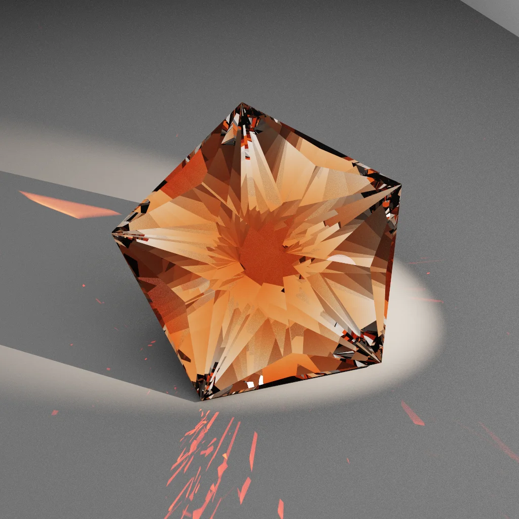 Coral Crest 433 — Pentagon Topaz & Tourmaline faceting diagram