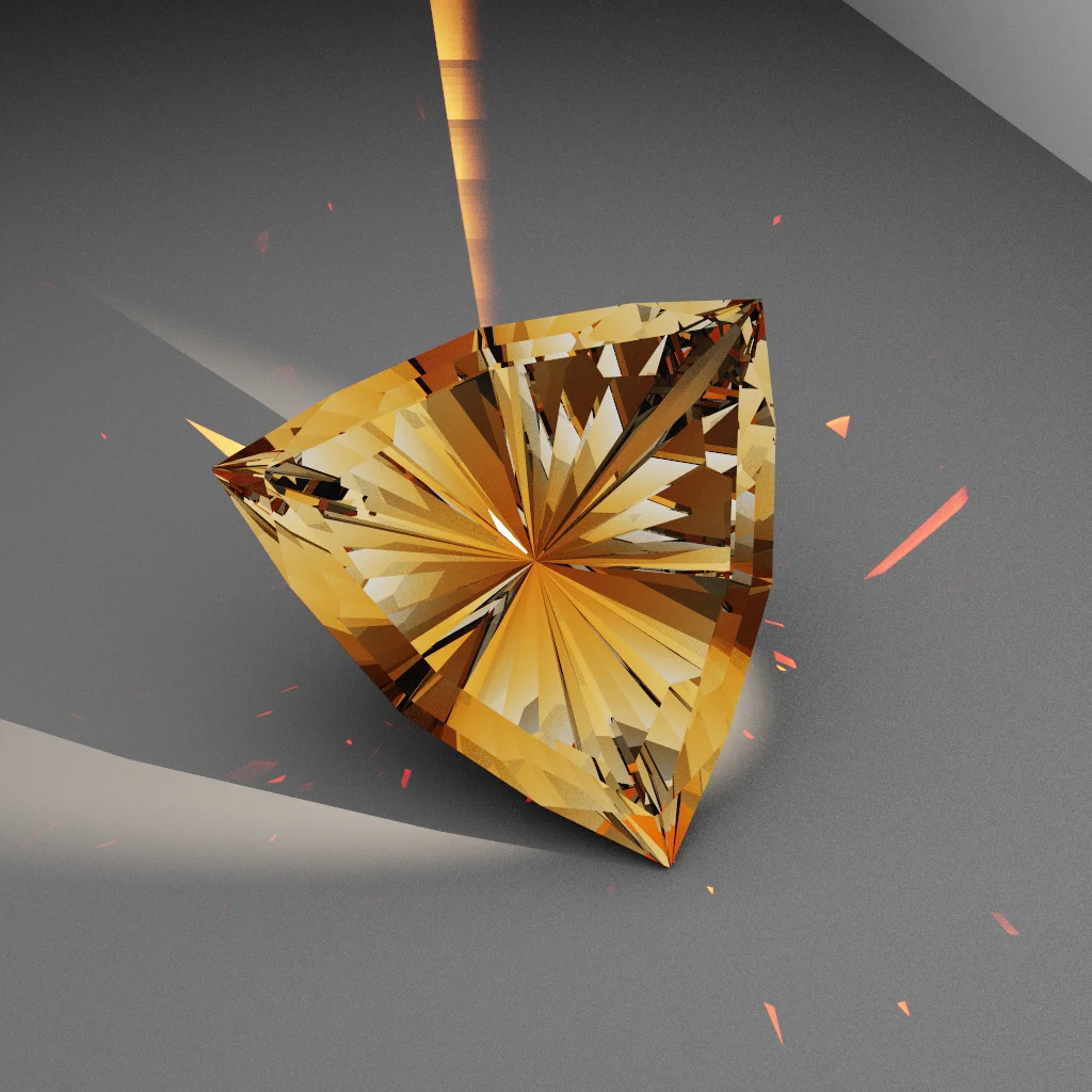 Incandescent Grace 378 — Cushion Trillion Sapphire & Ruby faceting diagram