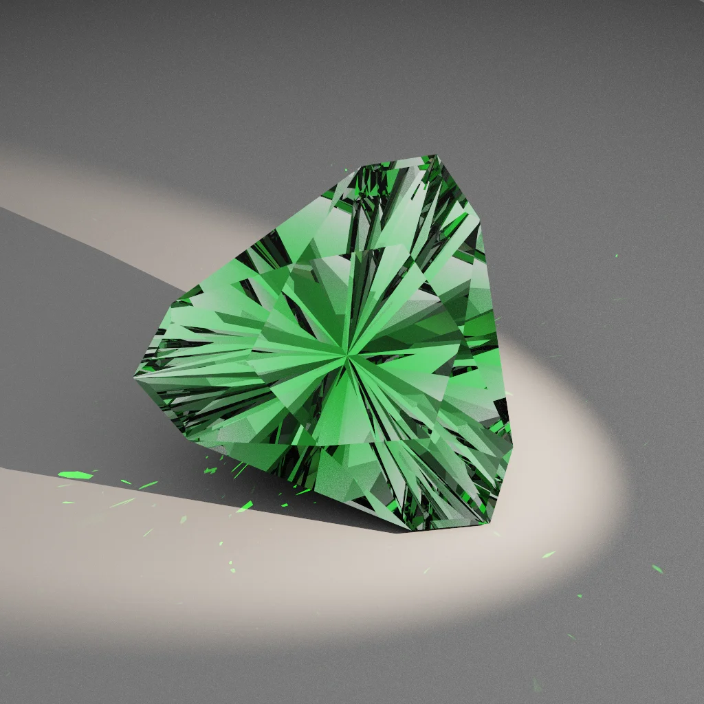 Topaz Glacier 787 — Mirrored Cut-Corner Trillion Cubic Zirconia (CZ) faceting diagram