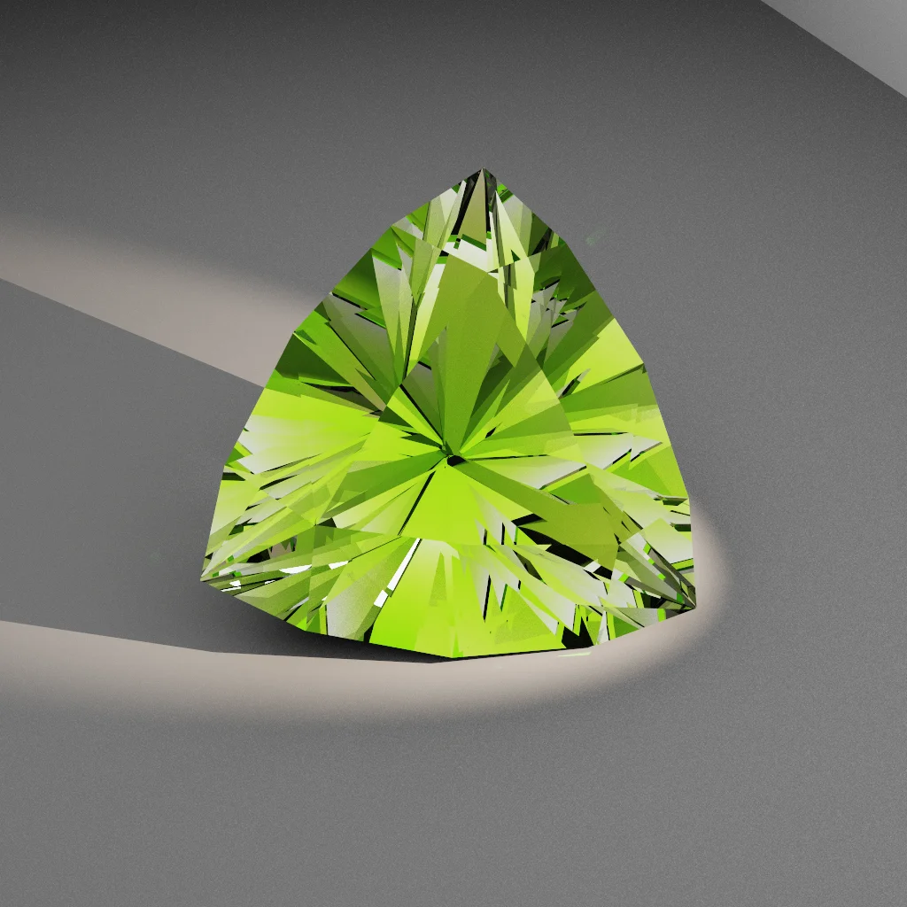 Brilliant Galaxy 535 — Cushion Trillion Beryl, Emerald & Aquamarine faceting diagram