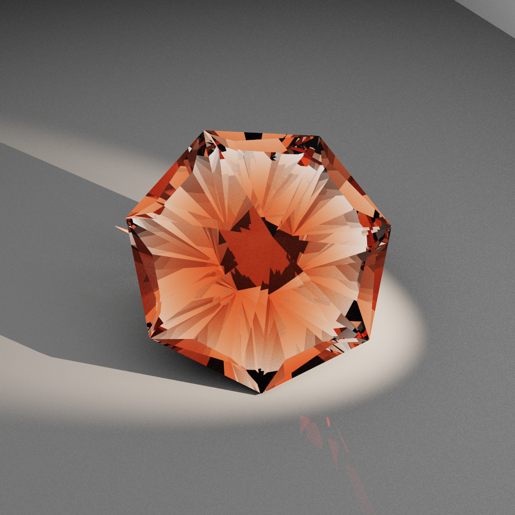 Gossamer Luster 321 — Heptagon Spinel & Garnet faceting diagram
