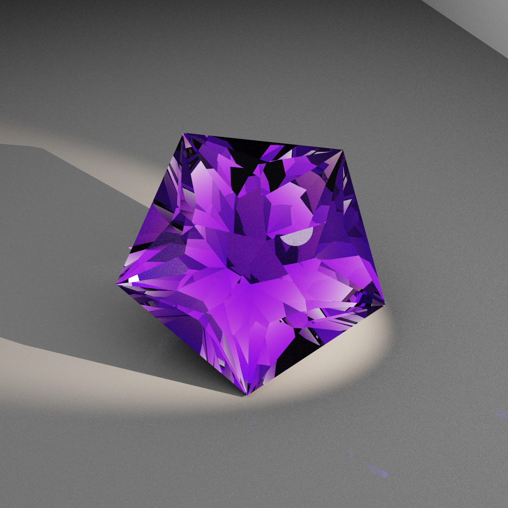 Hallowed Ember 582 — Pentagon Beryl, Emerald & Aquamarine faceting diagram
