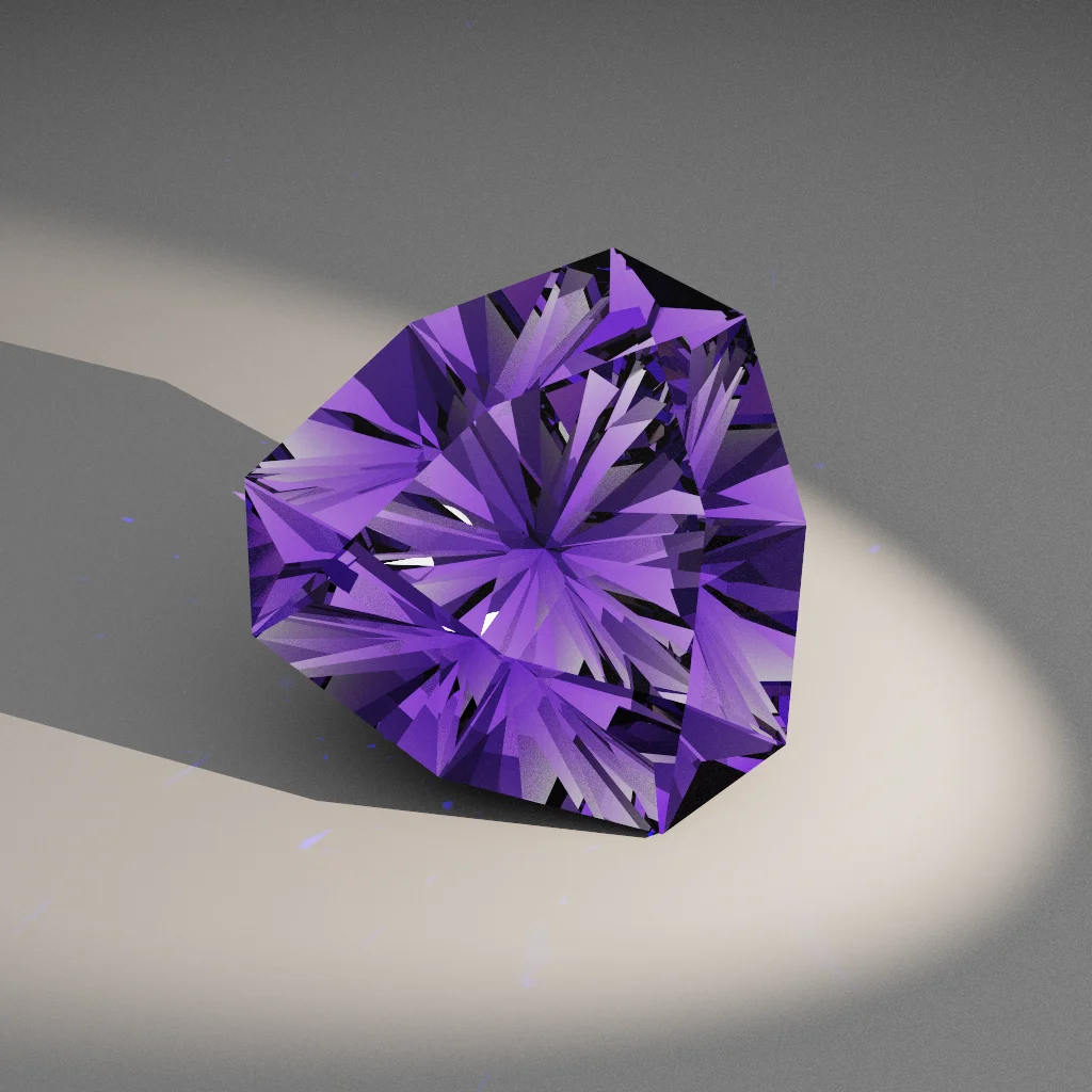 Phantom Ridge 697 — Truncated Cushion Trillion Cubic Zirconia (CZ) faceting diagram
