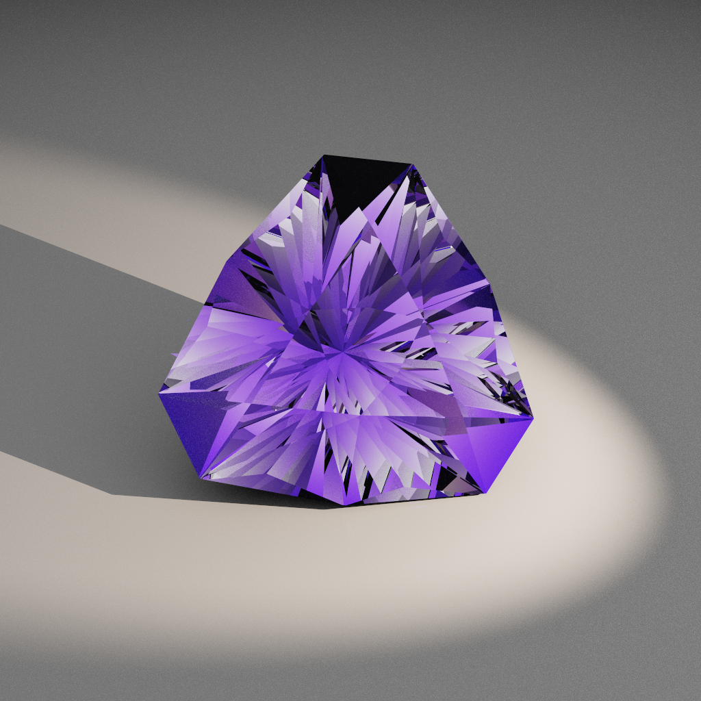 Gilded Lagoon 563 — Truncated Cushion Trillion Beryl, Emerald & Aquamarine faceting diagram