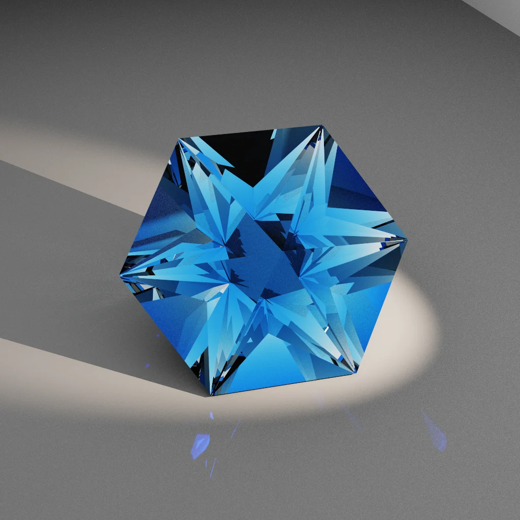 Radiant Lagoon 823 — Hexagon Beryl, Emerald & Aquamarine faceting diagram