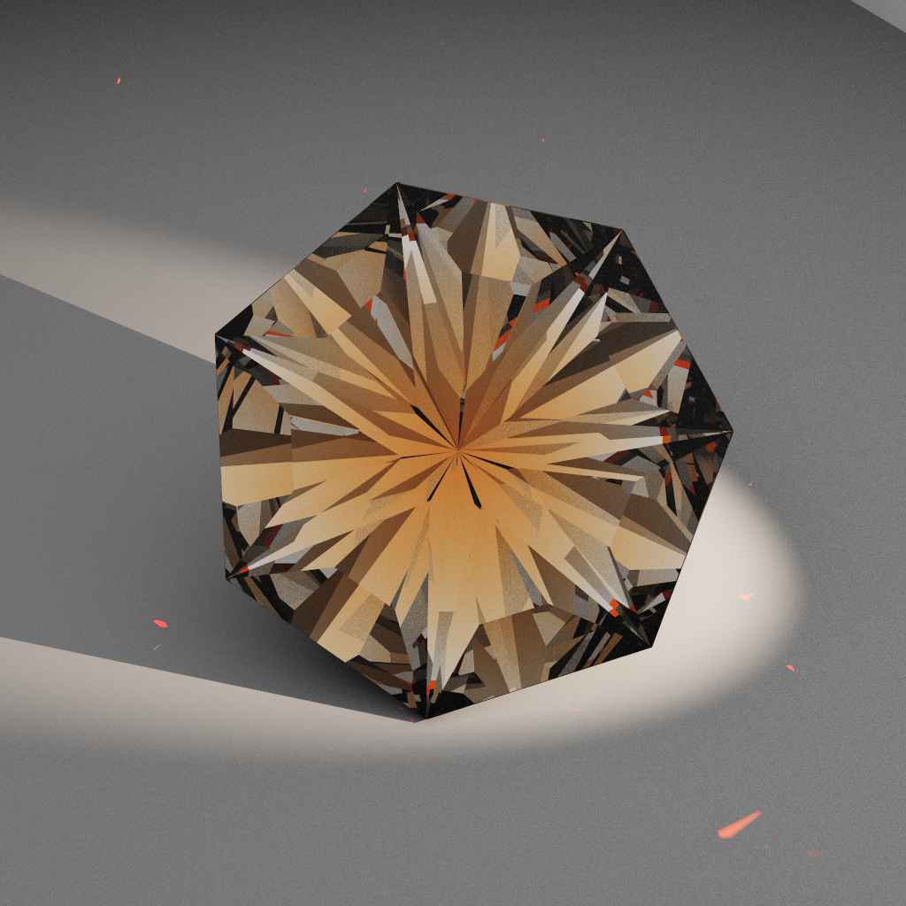Faceted Mirage 339 — Heptagon Moissanite faceting diagram