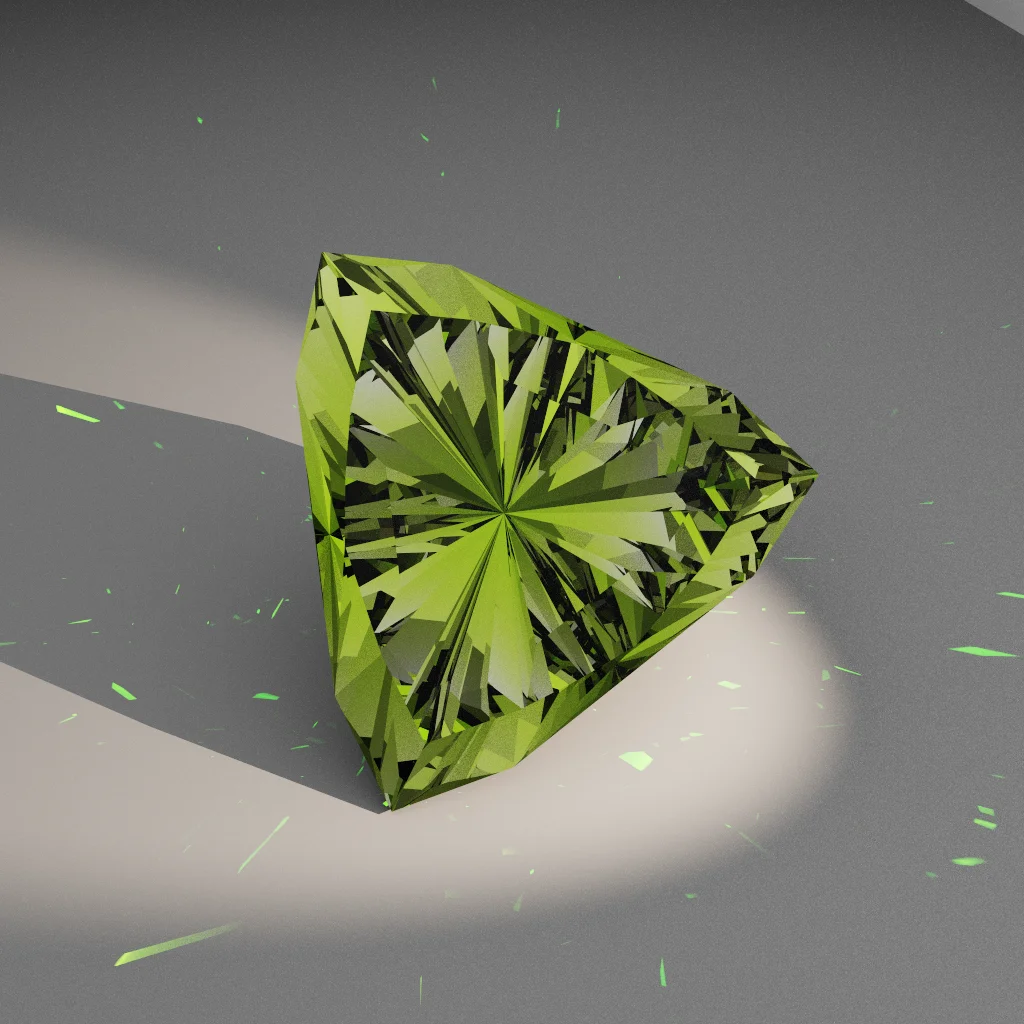 Flawless Enigma 461 — Mirrored Cut-Corner Trillion Diamond faceting diagram