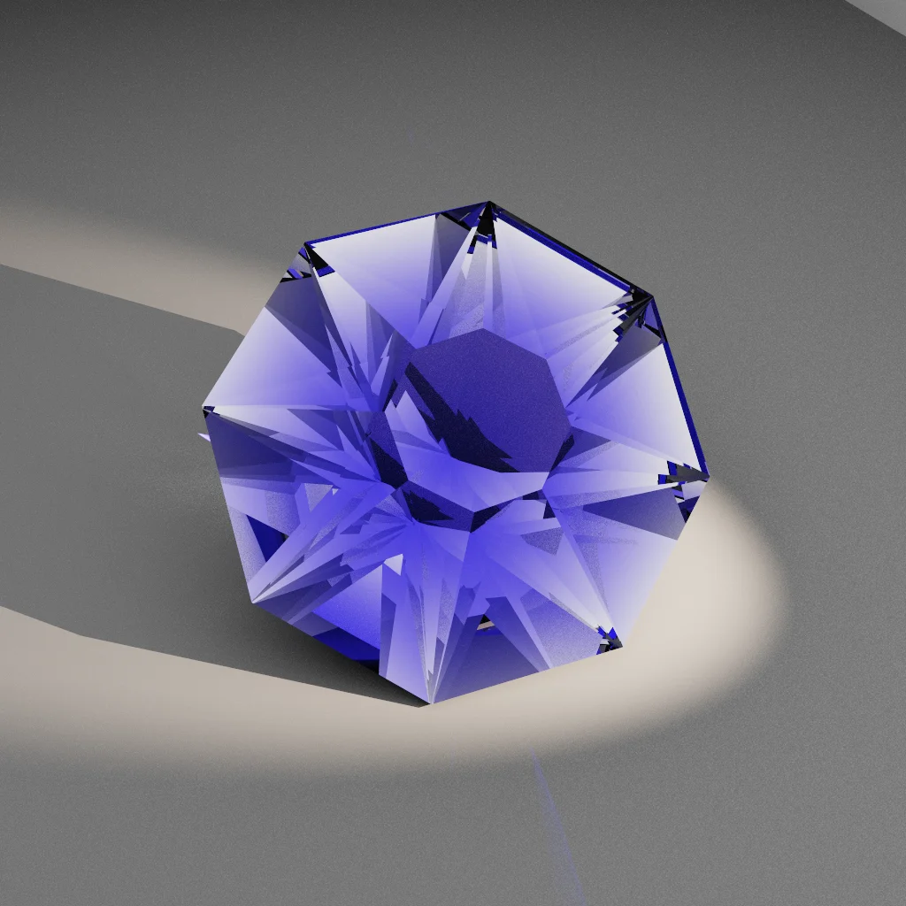 Amber Blaze 945 — Octagon Topaz & Tourmaline faceting diagram
