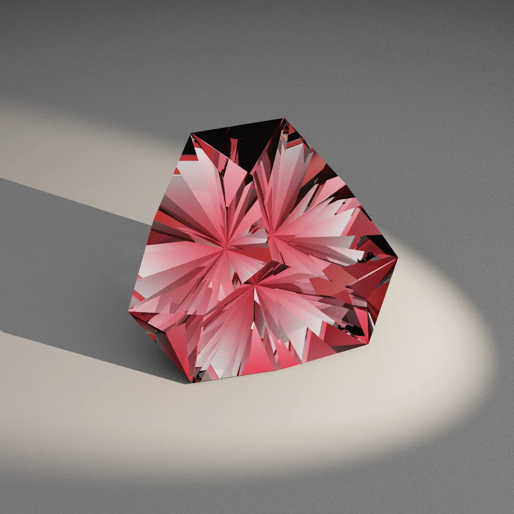 Arcane Dawn 402 — Truncated Cushion Trillion Quartz & Amethyst faceting diagram