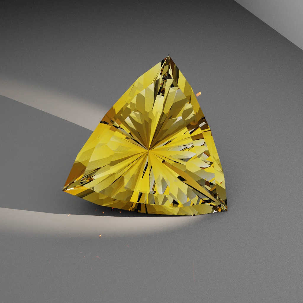 Gleaming Throne 269 — Cushion Trillion Sapphire & Ruby faceting diagram