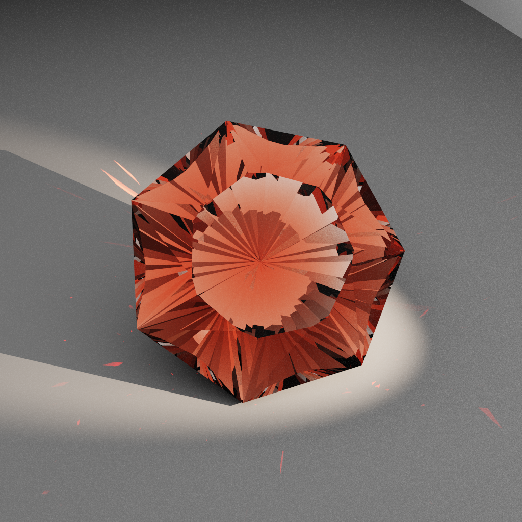 Luminous Beam 586 — Heptagon Cubic Zirconia (CZ) faceting diagram