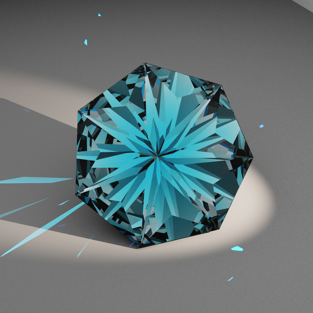 Arcane Gleam 843 — Heptagon Diamond faceting diagram