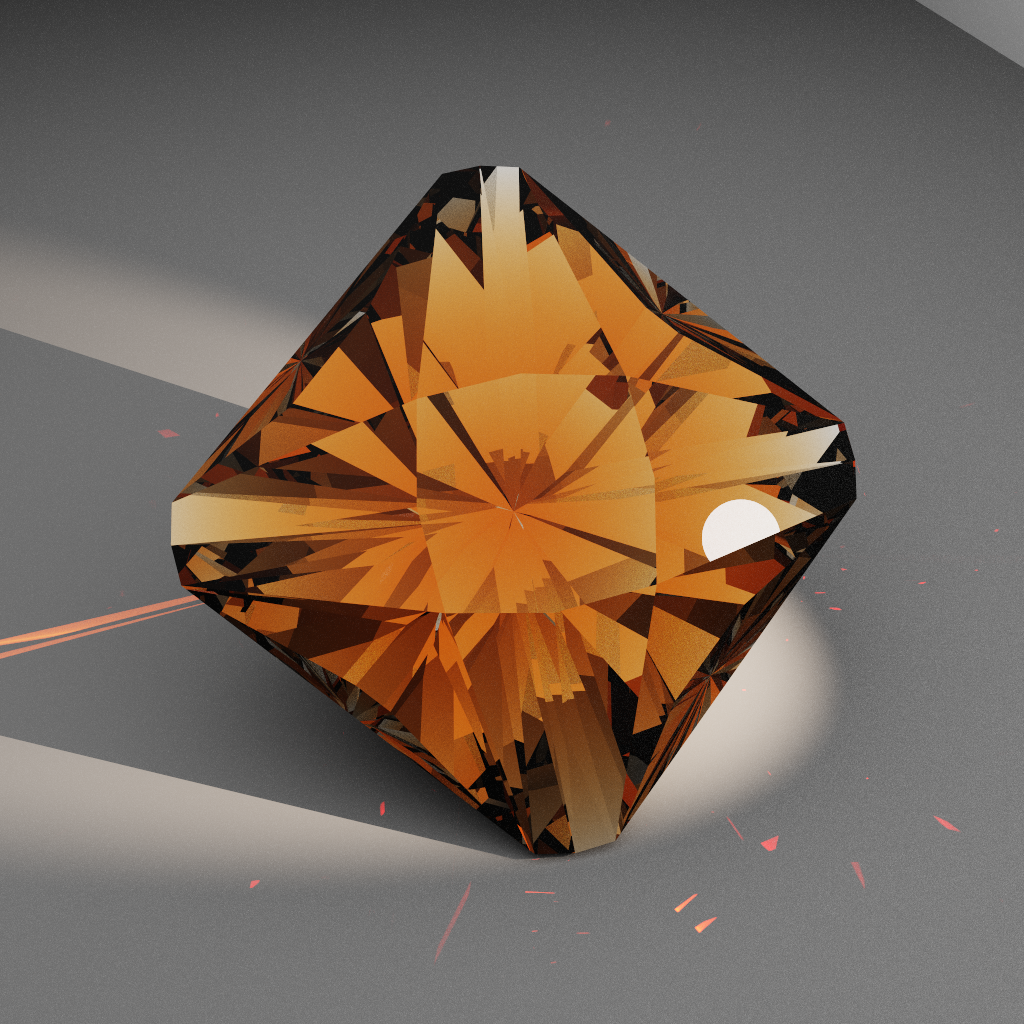 Amber Blaze 945 — Mirrored Cut-Corner Square Diamond faceting diagram