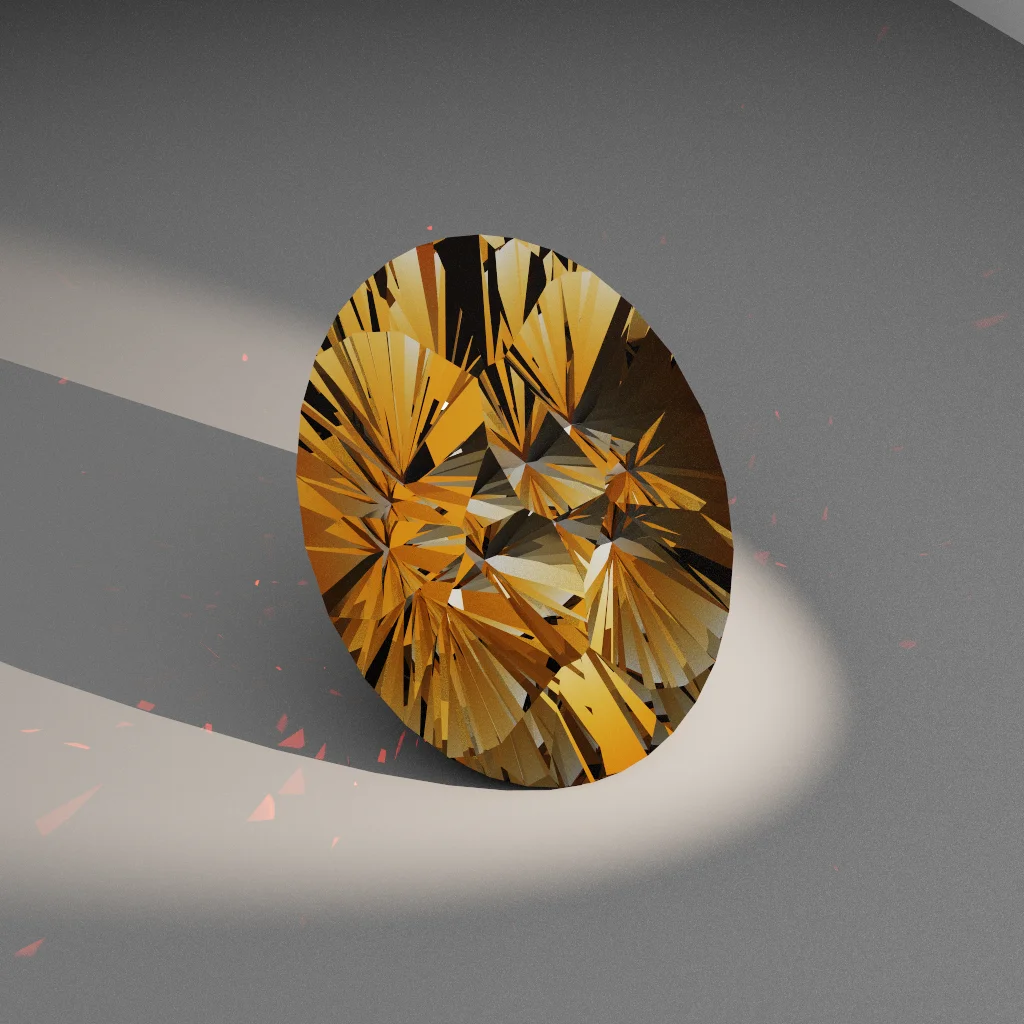 Gossamer Cascade 277 — Oval Cubic Zirconia (CZ) faceting diagram