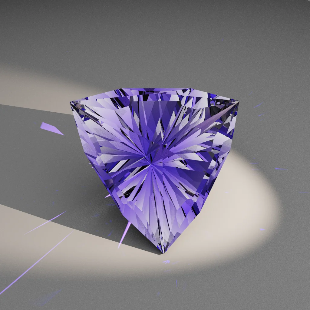 Garnet Fable 126 — Mirrored Cut-Corner Trillion Topaz & Tourmaline faceting diagram