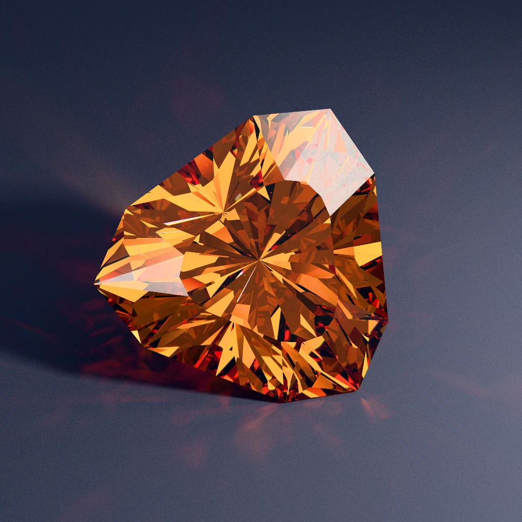 Luminous Ridge 664 — Mirrored Cut-Corner Trillion Moissanite faceting diagram
