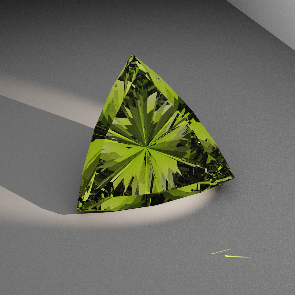 Emerald Monarch 518 — Cushion Trillion Moissanite faceting diagram