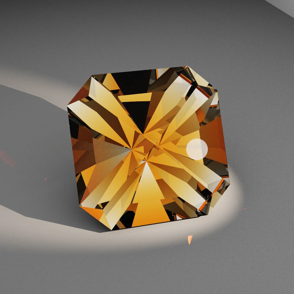 Elysian Glint 618 — Cut-Corner Square Spinel & Garnet faceting diagram