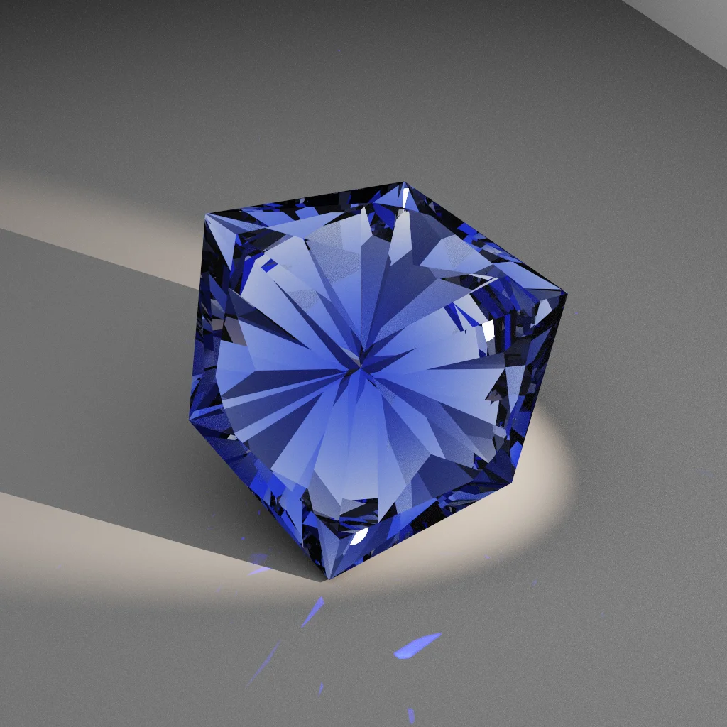 Sparkling Halo 370 WILD — Shield Cubic Zirconia (CZ) faceting diagram