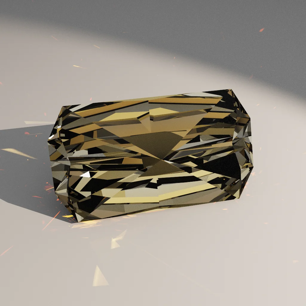Crystal Glacier 961 — Cut-Corner Emerald Rectangle Cubic Zirconia (CZ) faceting diagram