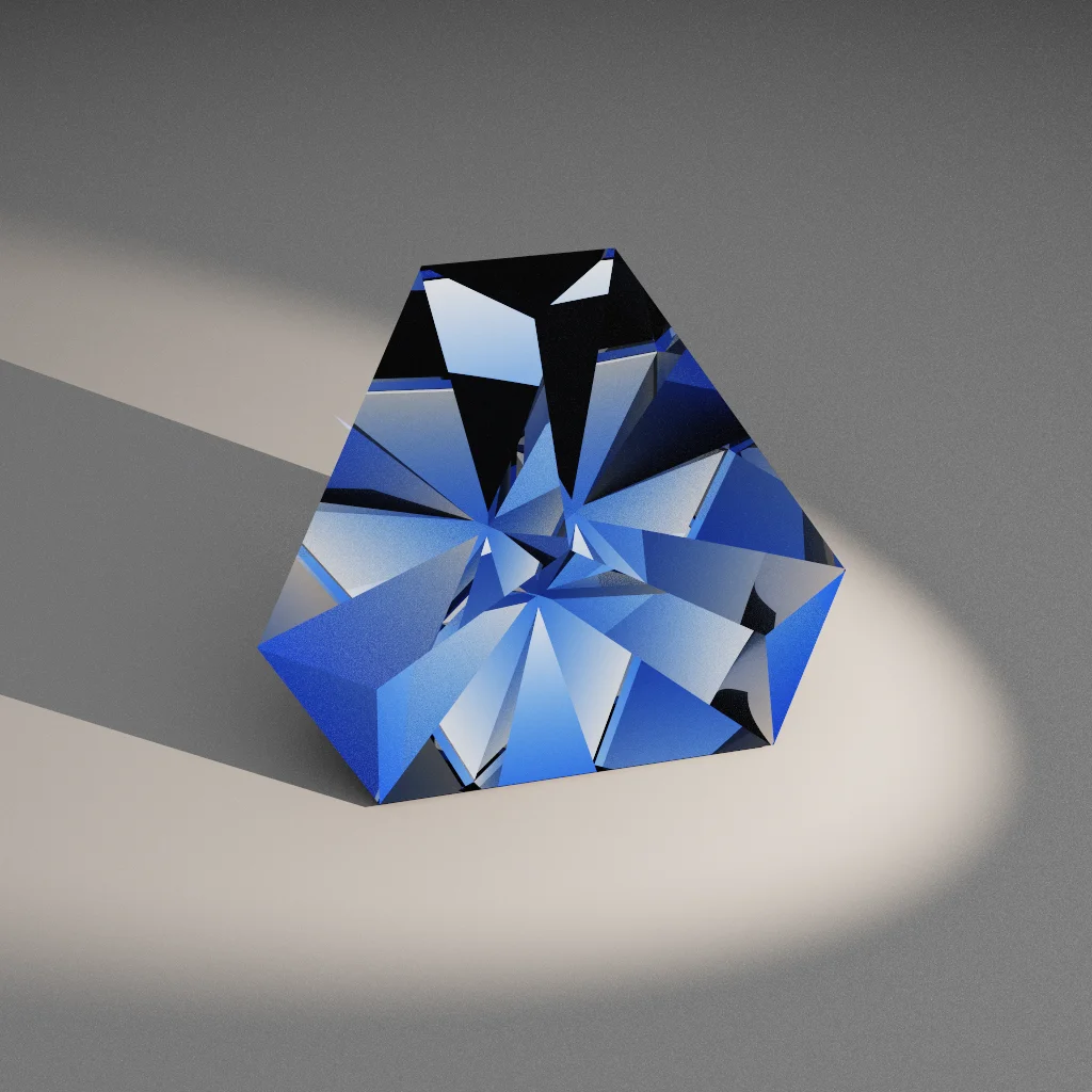 Amber Brilliance 863 — Cut-Corner Trillion Beryl, Emerald & Aquamarine faceting diagram