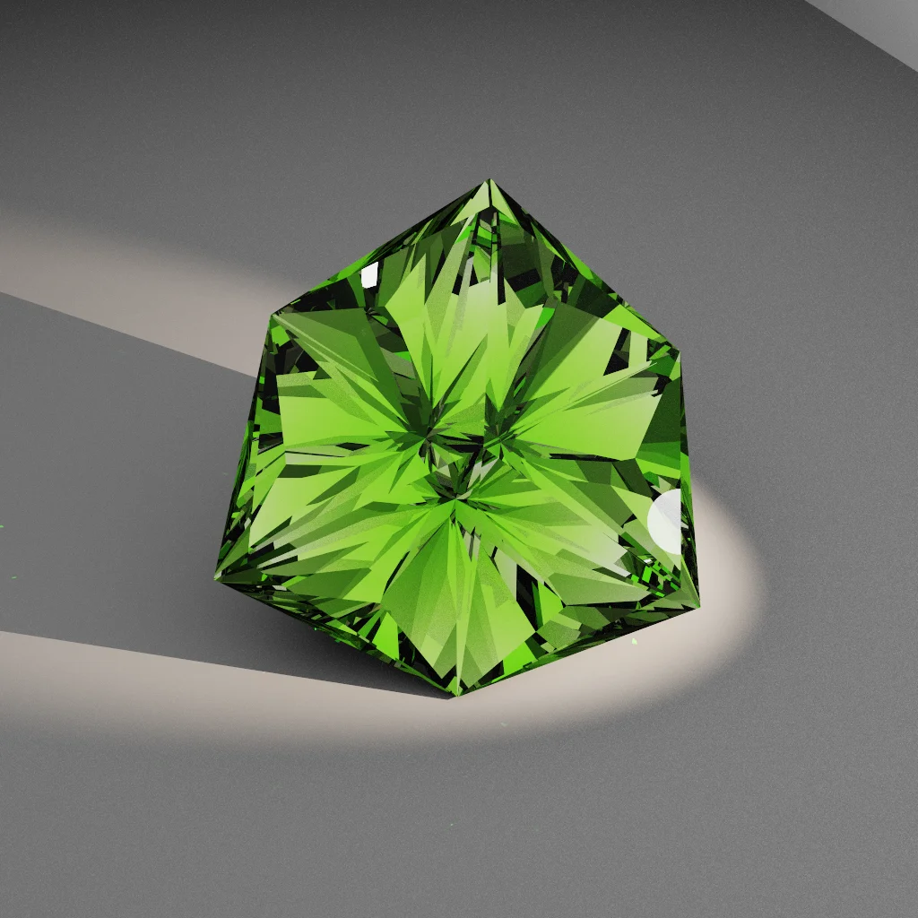 Zenith Glow 612 — Shield Cubic Zirconia (CZ) faceting diagram