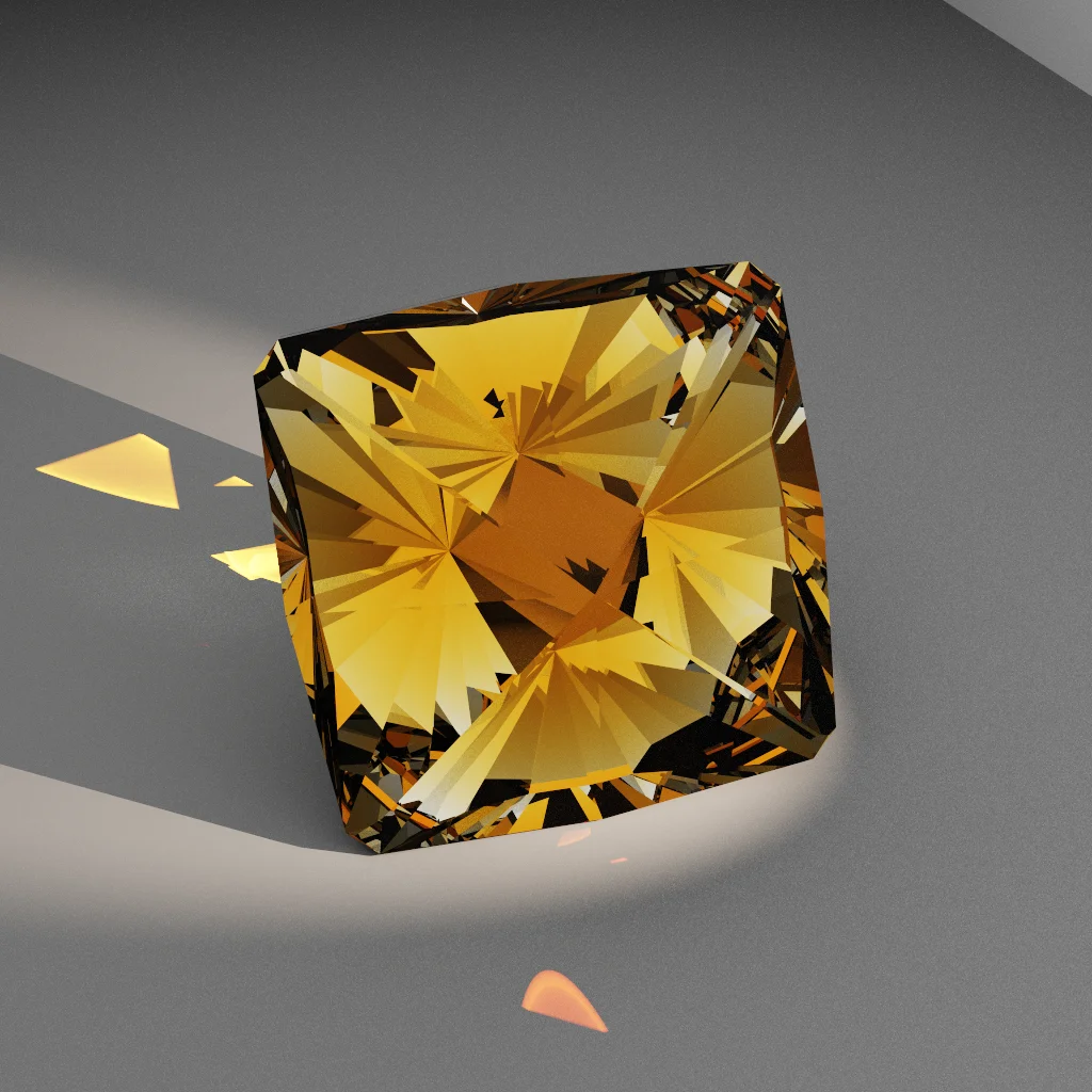 Amber Grace 278 — Truncated Cushion Square Sapphire & Ruby faceting diagram