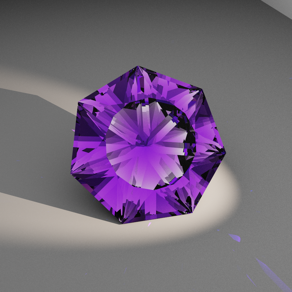 Ruby Equinox 200 — Heptagon Cubic Zirconia (CZ) faceting diagram