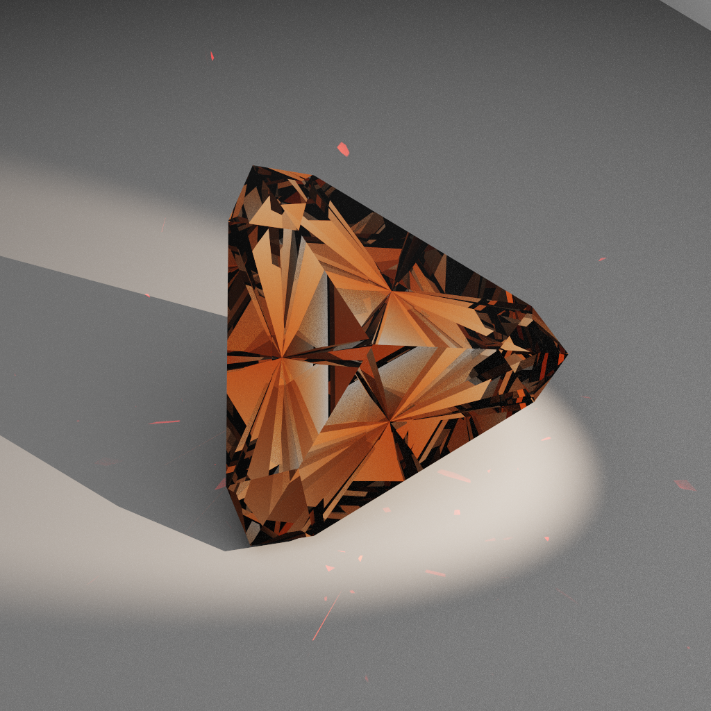Radiant Odyssey 897 — Mirrored Cut-Corner Trillion Diamond faceting diagram