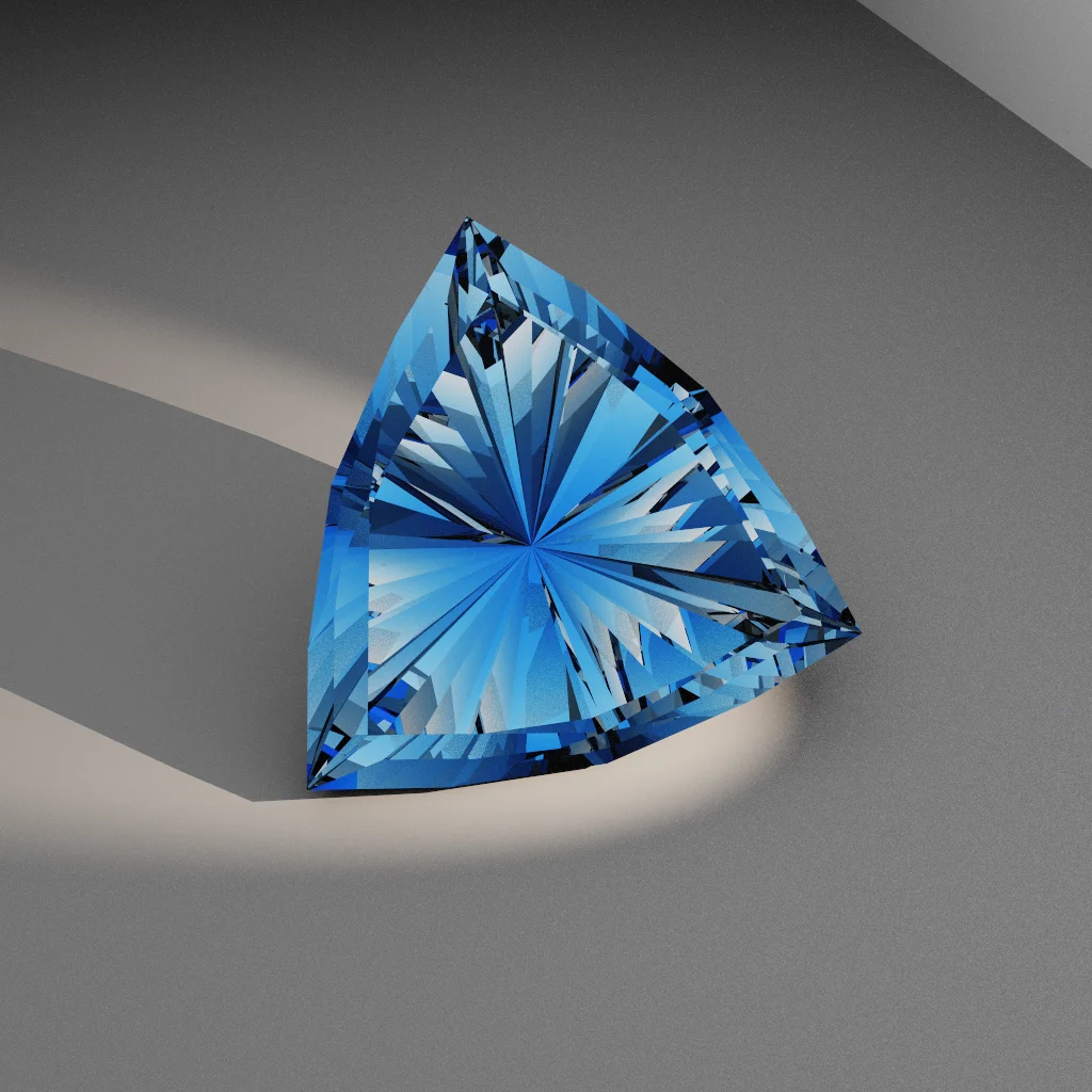 Zenith Plume 688 — Cushion Trillion Sapphire & Ruby faceting diagram