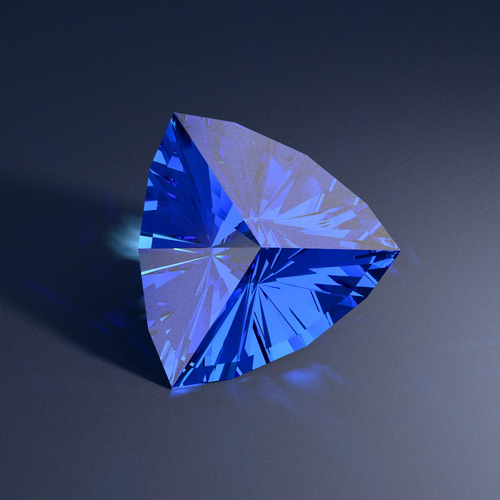 Path-traced Showcase RI 1.72 Spinel bowed trilliant Crimson Dynasty 314 surpassing Diamond Hearts and Arrows in tonal richness