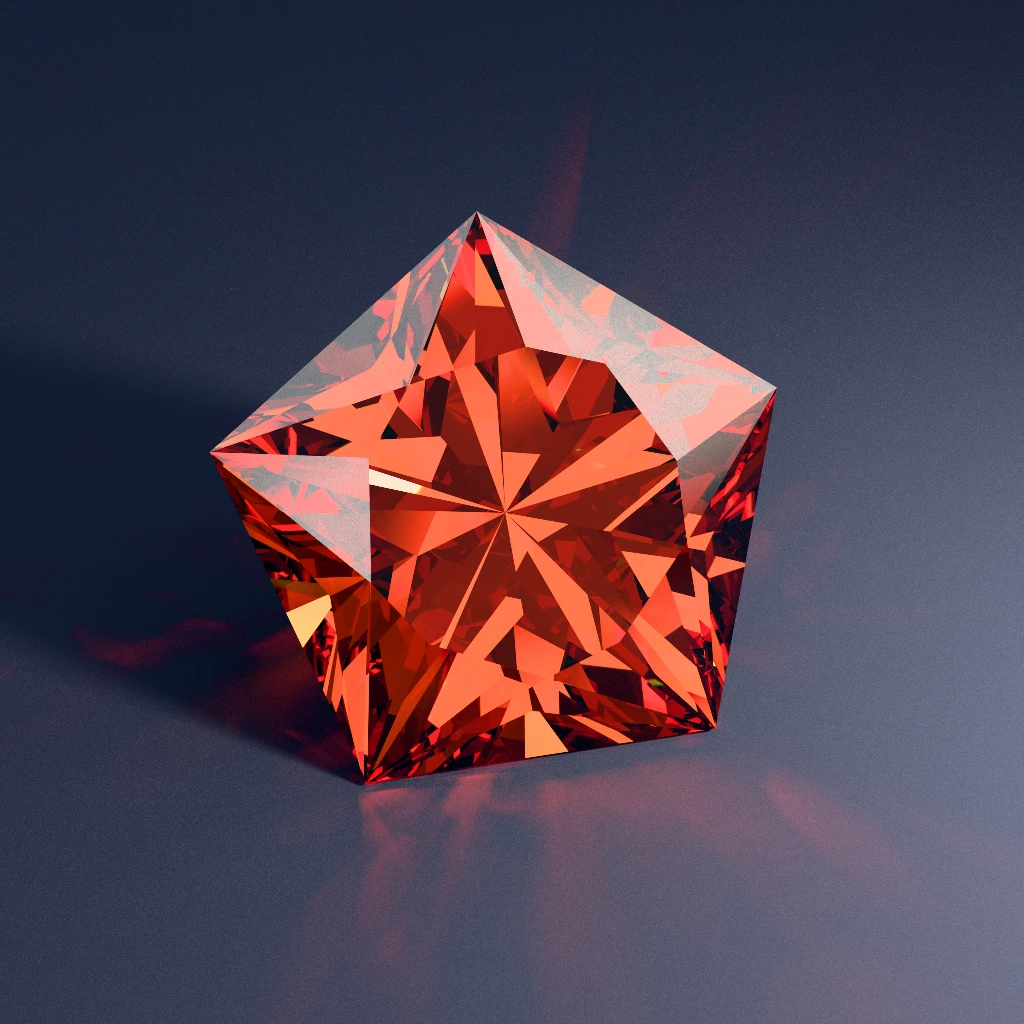 Ember-orange RI 2.42 Diamond pentagon Onyx Torrent 129 from the Extended Showcase