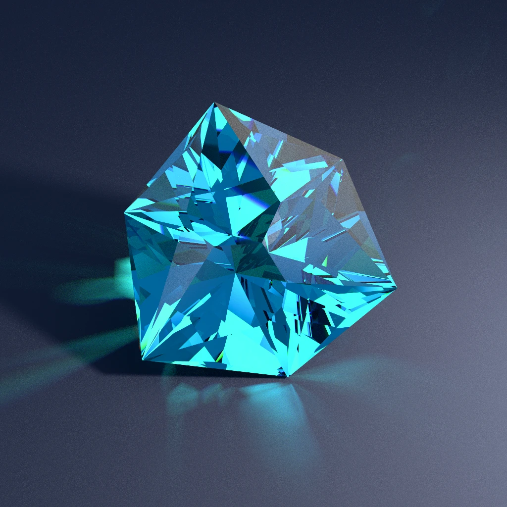 Glacier-cyan RI 1.54 Quartz shield cut Azure Burst 171 WILDER from the Extended Showcase