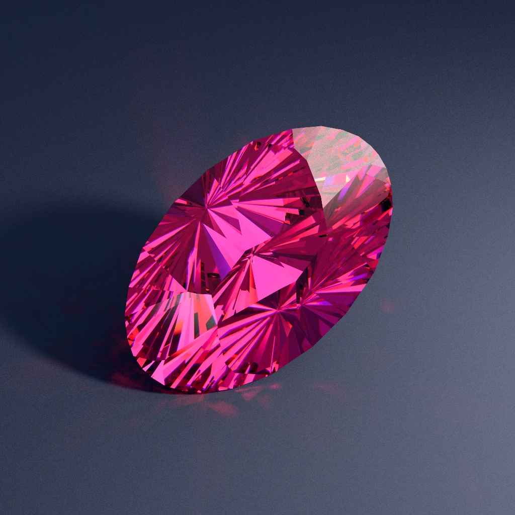 Crimson-rose anti-bowtie oval Zenith Drift 567 from the Signature Collection