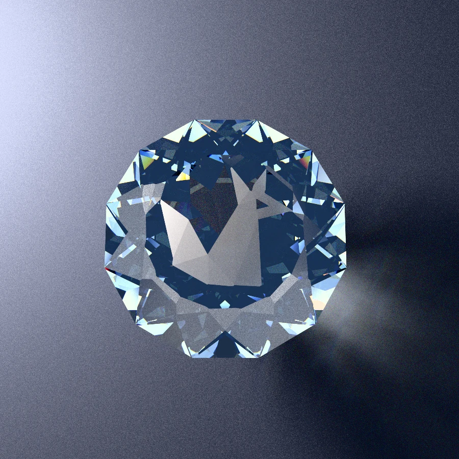 Origami Kitsune Fox carved into a Royal Blue Sapphire crown